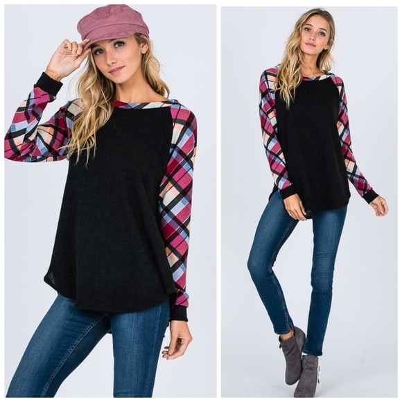 🛍LAST 1! Berry Plaid Brushed Fabric Tunic! - Picture 3 of 6